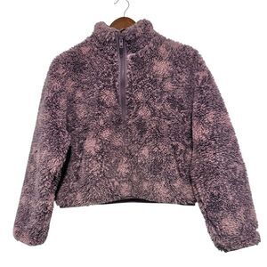 Aritzia TNA Rush Sweater Sherpa 1/2 Zip Pullover Oversized XS